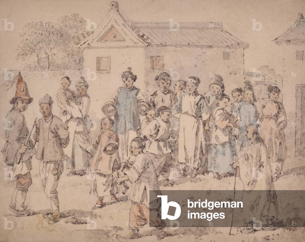 Gruppe von Chinesen, 1793 (Aquarell)