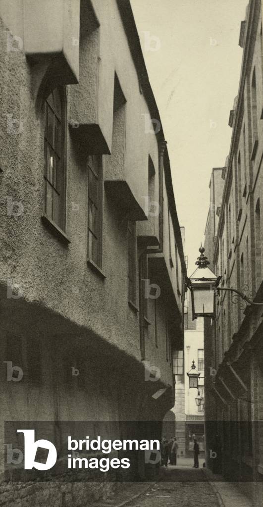 "Die Jettied Holzgebäude in New Inn Lane wurden um 1451 als Unterkunft für Pilger zur angrenzenden St. Peter's