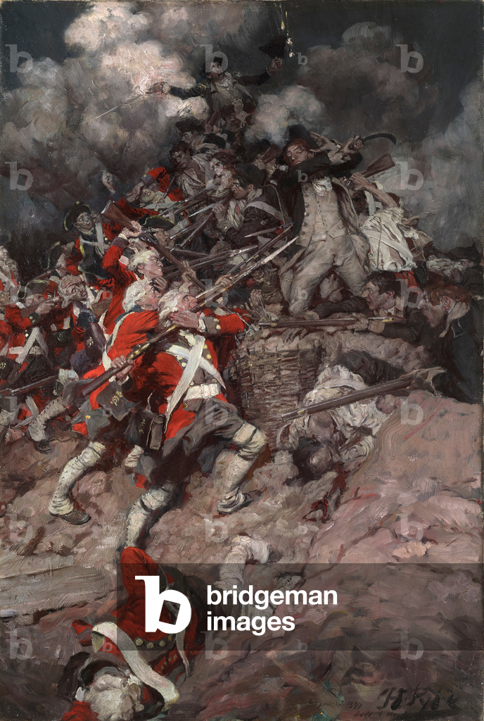 Image de Peinture représentant Ils ont grimpé sur le parapet et ont déferlé sur la crête 1899 par Howard Pyle