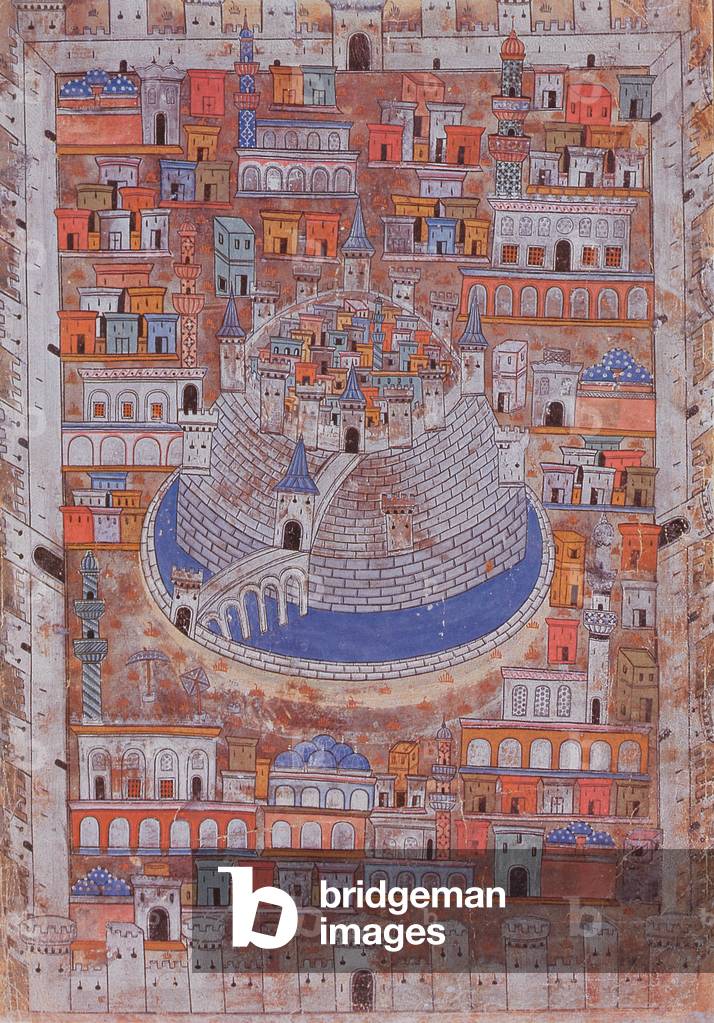 Map of Aleppo c.1600 by Ottoman Artist