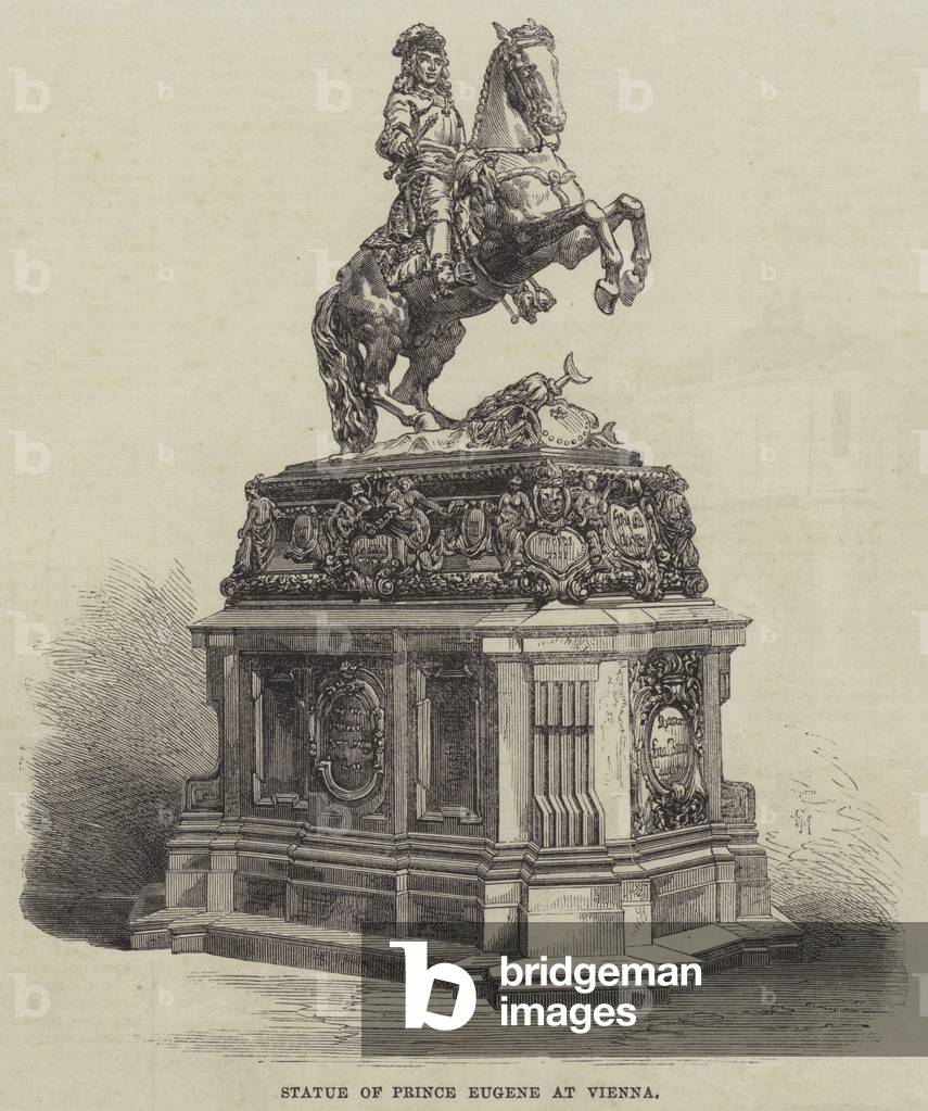 Statua del principe Eugene a Vienna (incisione)