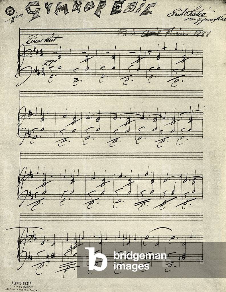 Bild von Druck "Musical Score for for Gymnopedie by Erik Satie" von French School