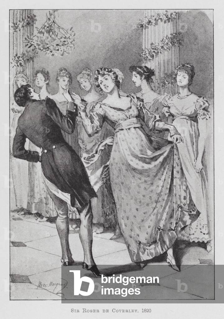 Image of Print depicting Dancing: Sir Roger de Coverley by Percy Macquoid