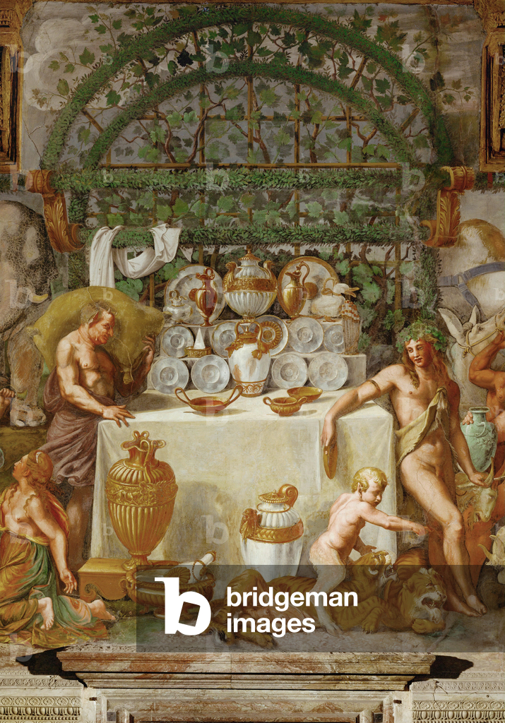 Image of Painting depicting Bacchanalia (fresco) by Giulio Romano