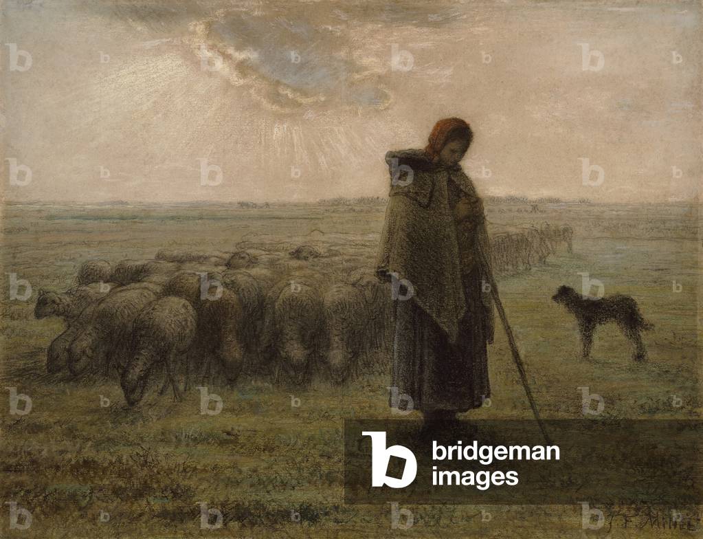 Pastorella e il suo gregge, 1862-63 (nero gesso e pastello)