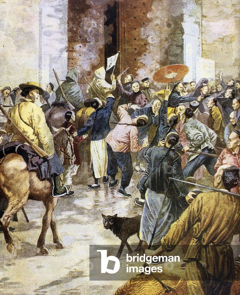 Storia dell'Impero Cinese. XIX secolo. Guerra dell'oppio. Episodio. Incisione.