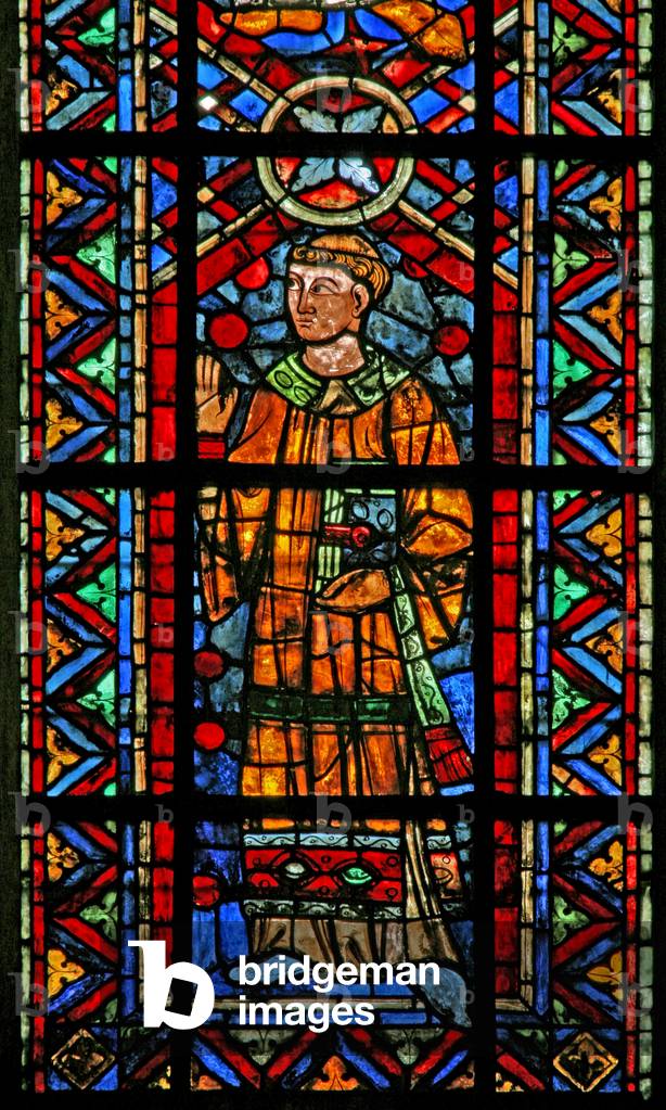 Window w207 depicting a Cleric (stained glass) by French Artist