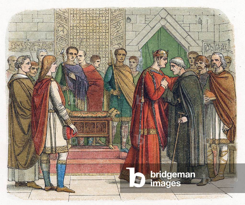 Wilhelm I., Der Eroberer (1027-87), König von England ab 1066. Wilhelm empfängt die englischen Führer um 1067.