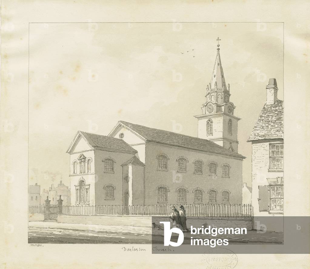 Darlaston Church: disegno di seppia, 1836 (disegno)