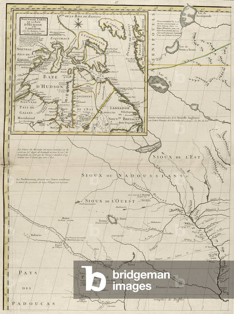 Image de Gravure représentant Une carte des dominions britannique et française en Amérique 1756 par John Mitch