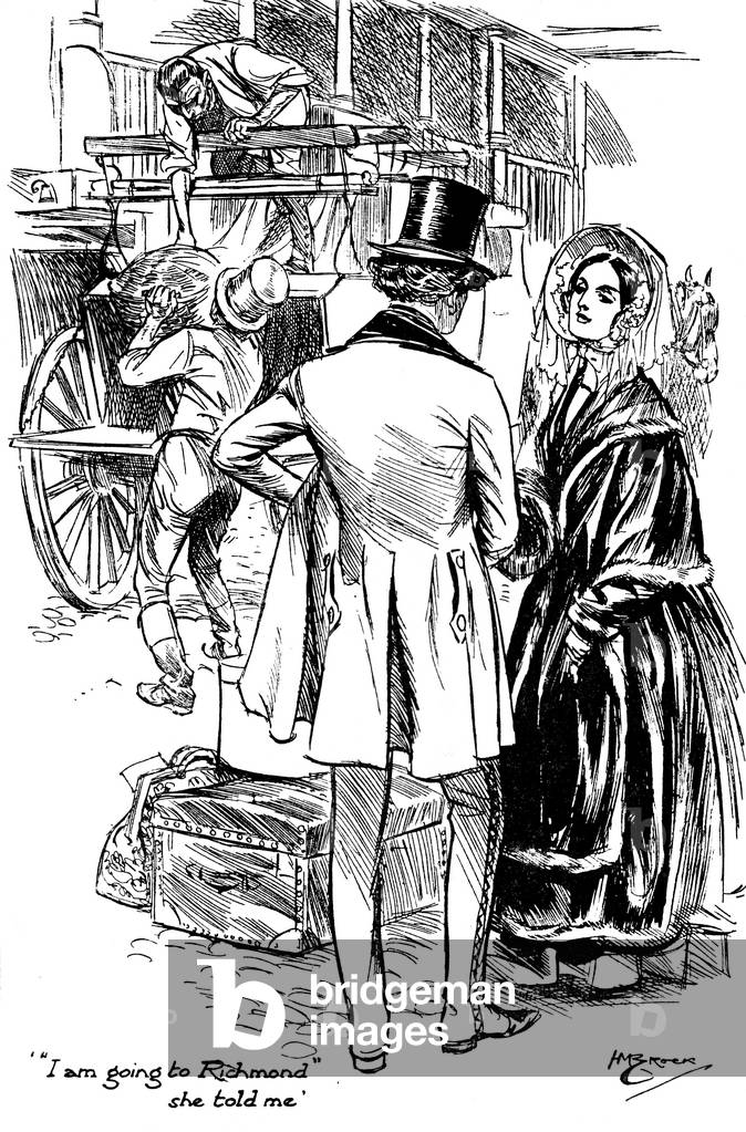 "Grandi aspettative di Charles Dickens" di Henry Matthew Brock, b/w