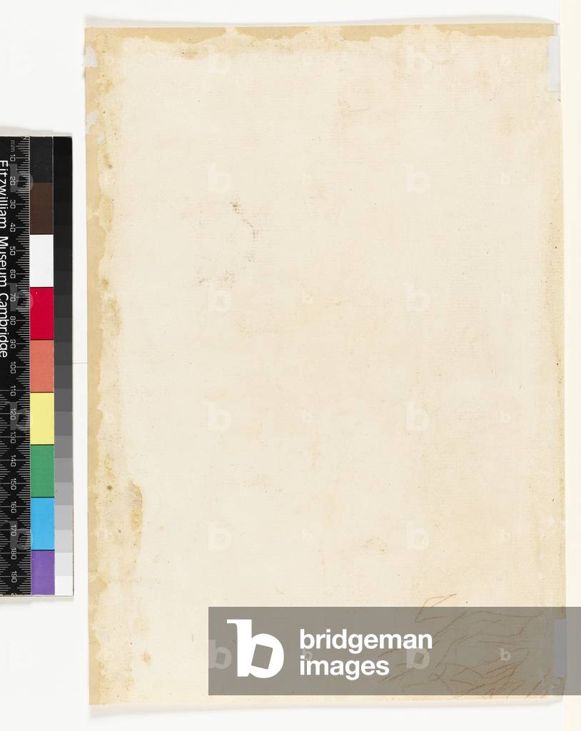 Lievi scarabocchi d'inchiostro, forse uno studio di tendaggi? (verso), sec. XVIII (gesso rosso su carta) [cfr.