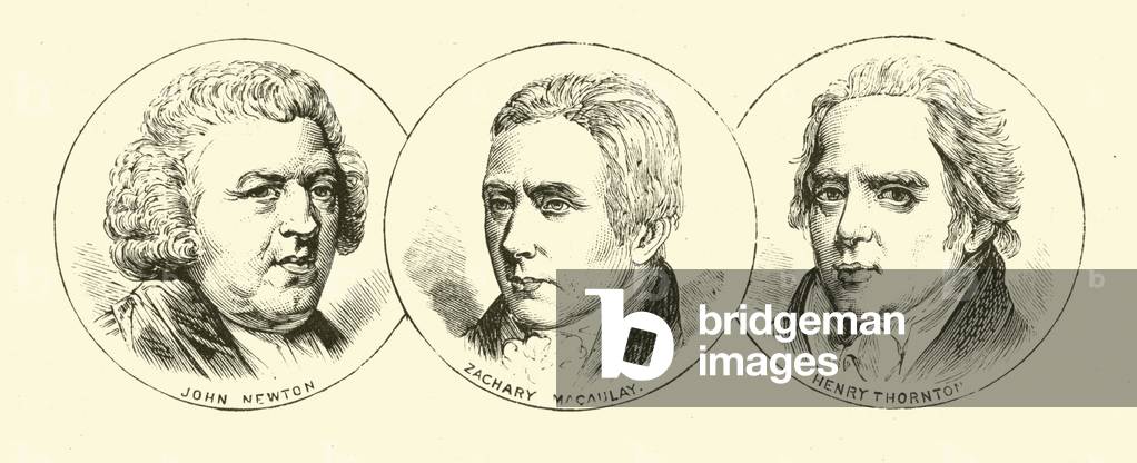 John Newton; Zachary Macaulay; Henry Thornton (engraving) by English Artist, b/w