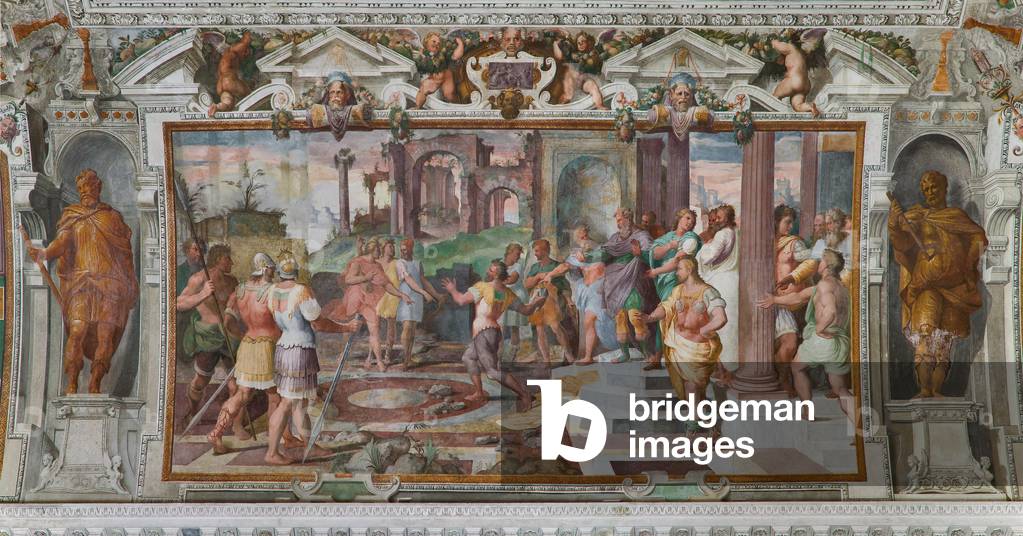 Immagine di Dipinto "Le storie di Ulisse: dettaglio del gioco del lancio di pietre alla corte dei Faciani" 156