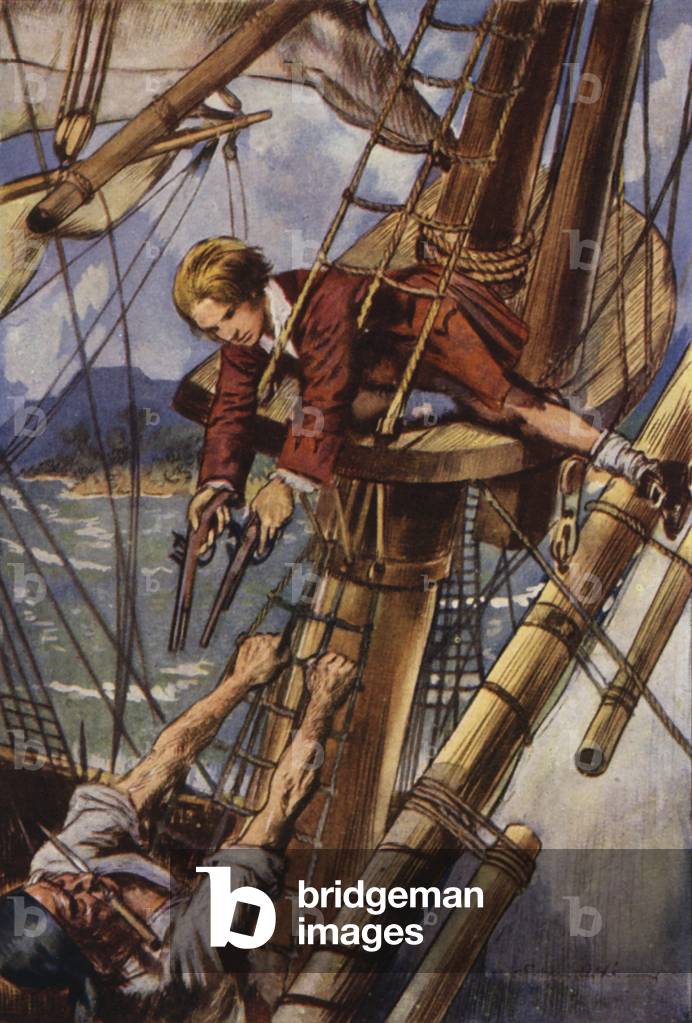 Abbildung für Treasure Island von Robert Louis Stevenson (Farbe Litho)