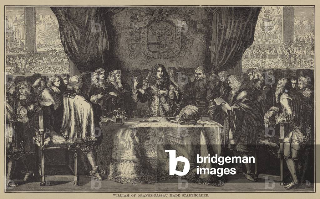 William of Orange-Nassau made Stadtholder (engraving) by English Artist