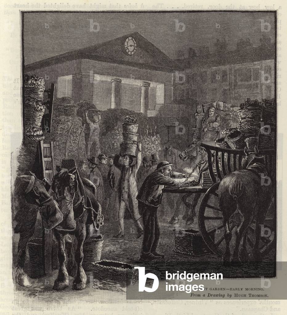 "Covent Garden - mattina presto (incisione)" di Hugh Thomson