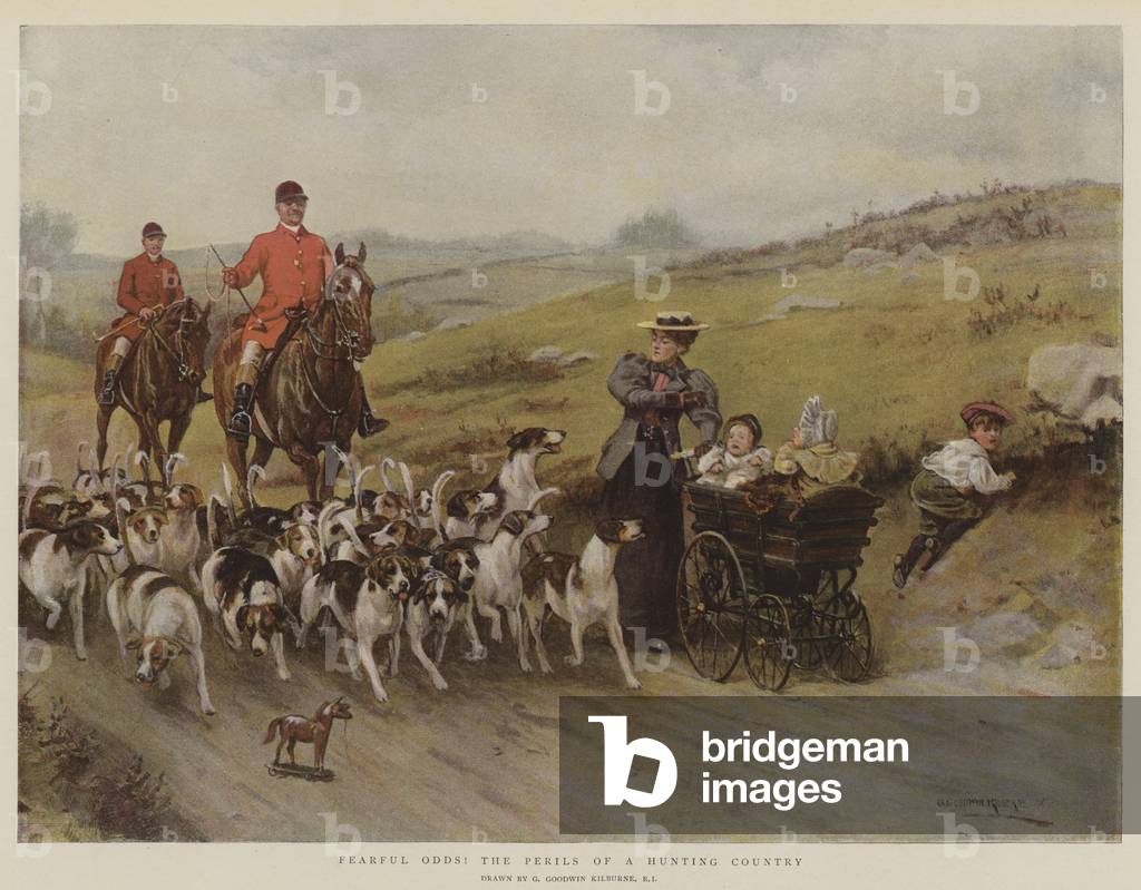 "Furchtbare Quoten! Die Gefahren eines Jagdlandes (chromolitho)" von George Goodwin Kilburne