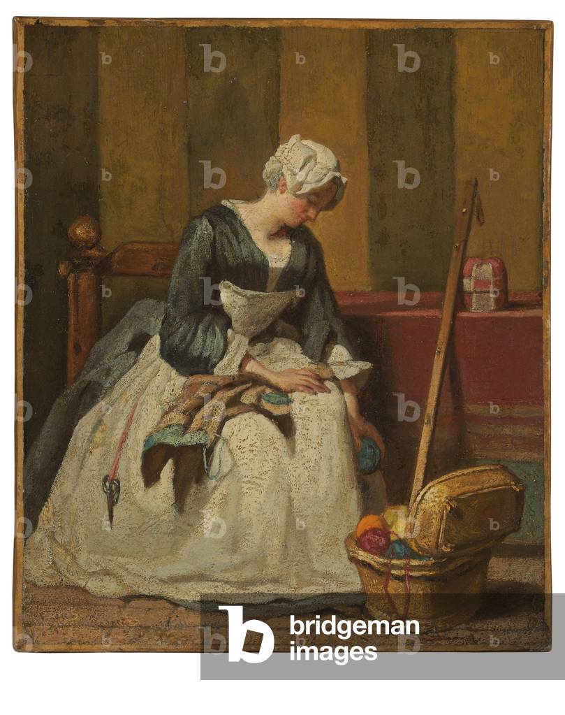Bild von Gemälde "Der Sticker (das Öl auf der Leinwand" von Jean-Baptiste Simeon Chardin