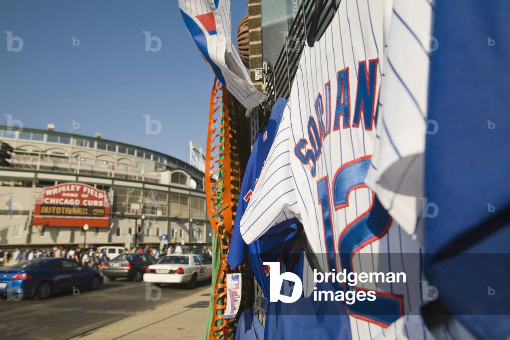 Wrigley Field and Souvenirs, Home of Chicago Cubs, Chicago, Illinois