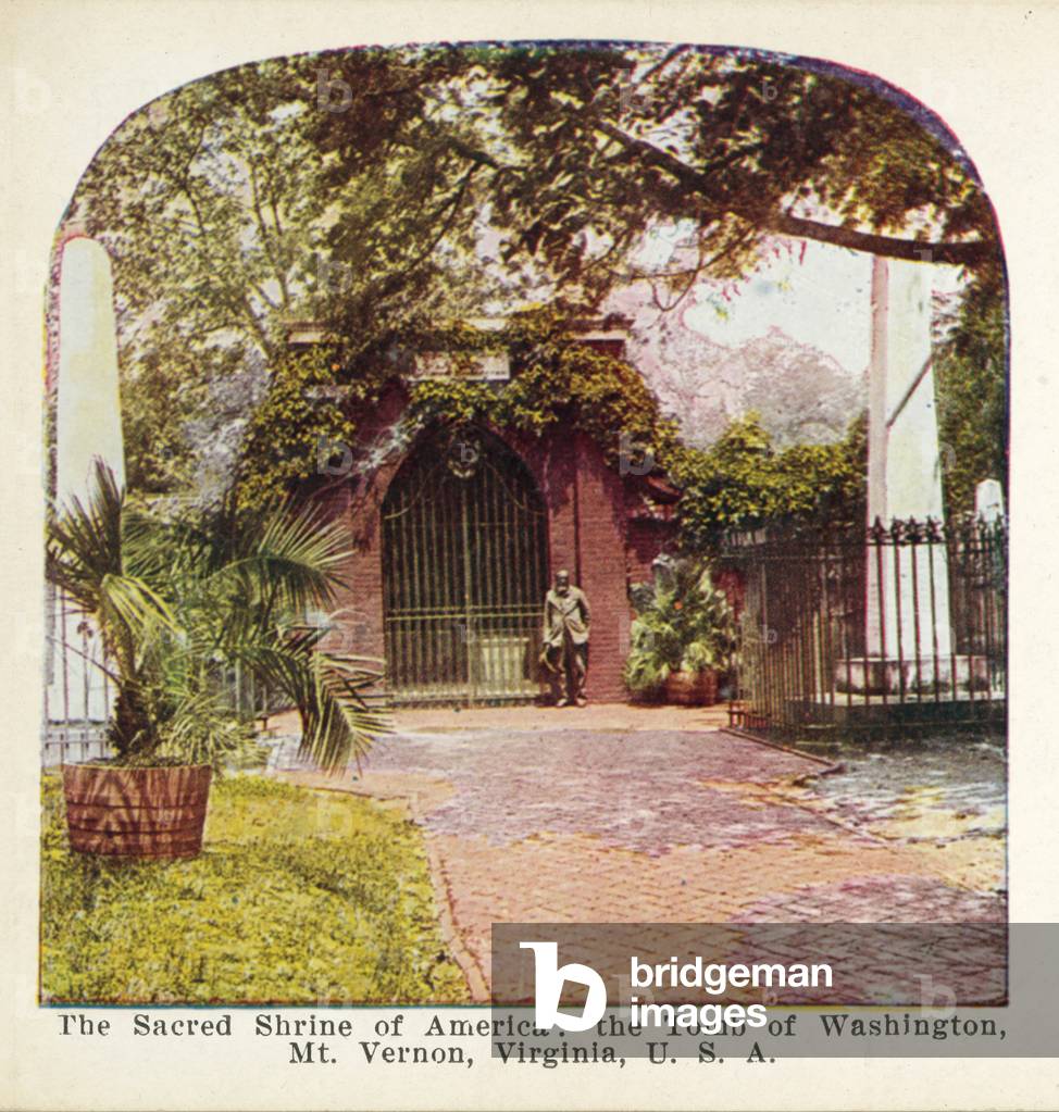 Der heilige Schrein von Amerika, das Grab von Washington, Mount Vernon, Virginia, USA (koloriertes Foto)