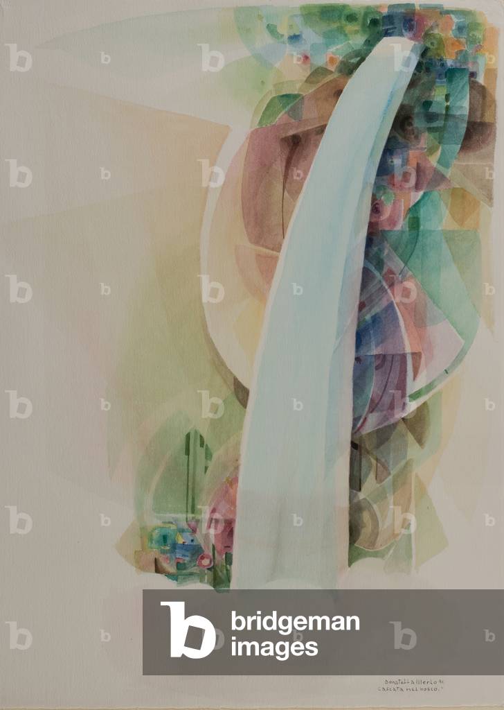 Bild von Zeichnung "Wasserfall im Wald" 1991 von Donatella Merlo