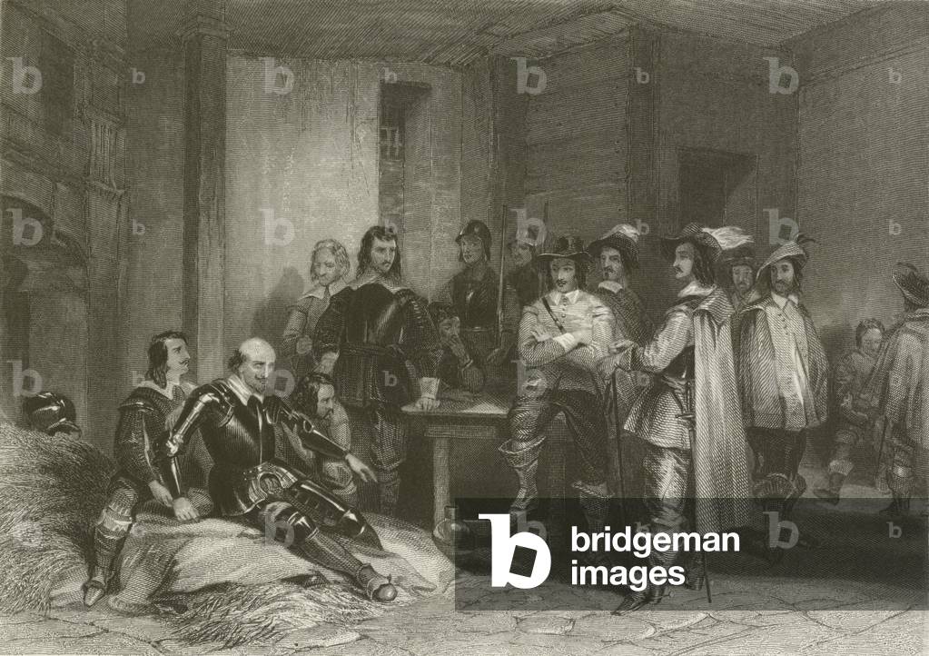 "Tod des Grafen von Lindsey (Gravur)" von George Cattermole, b/w