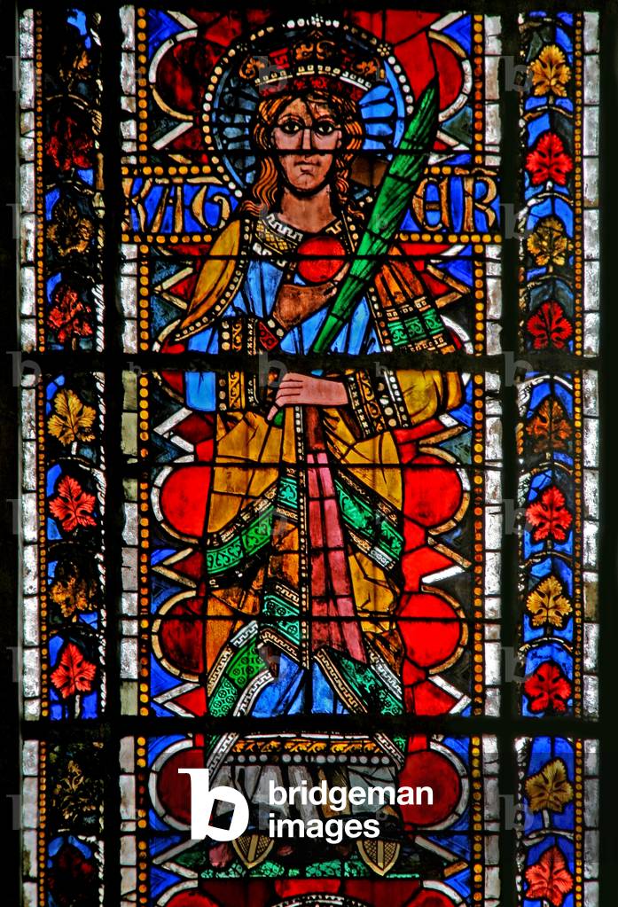 Window w202 depicting St Catherine (stained glass) by French Artist