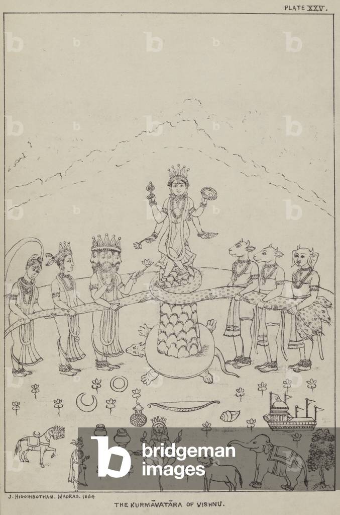 Il Kurmavatara di Vishnu (incisione)