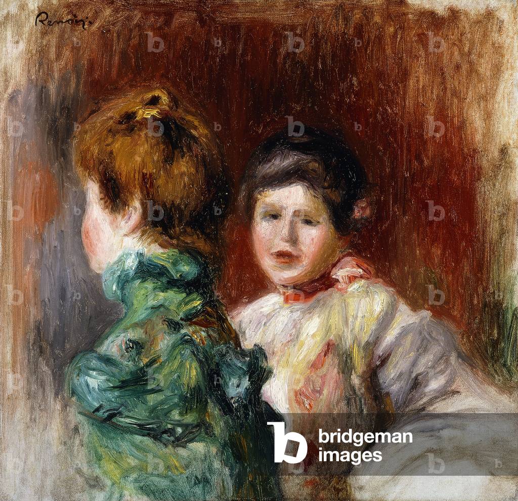A Sketch of the Heads of Two Women; Esquisse, Deux Tetes de Femmes, 1895 (öl auf leinwand)