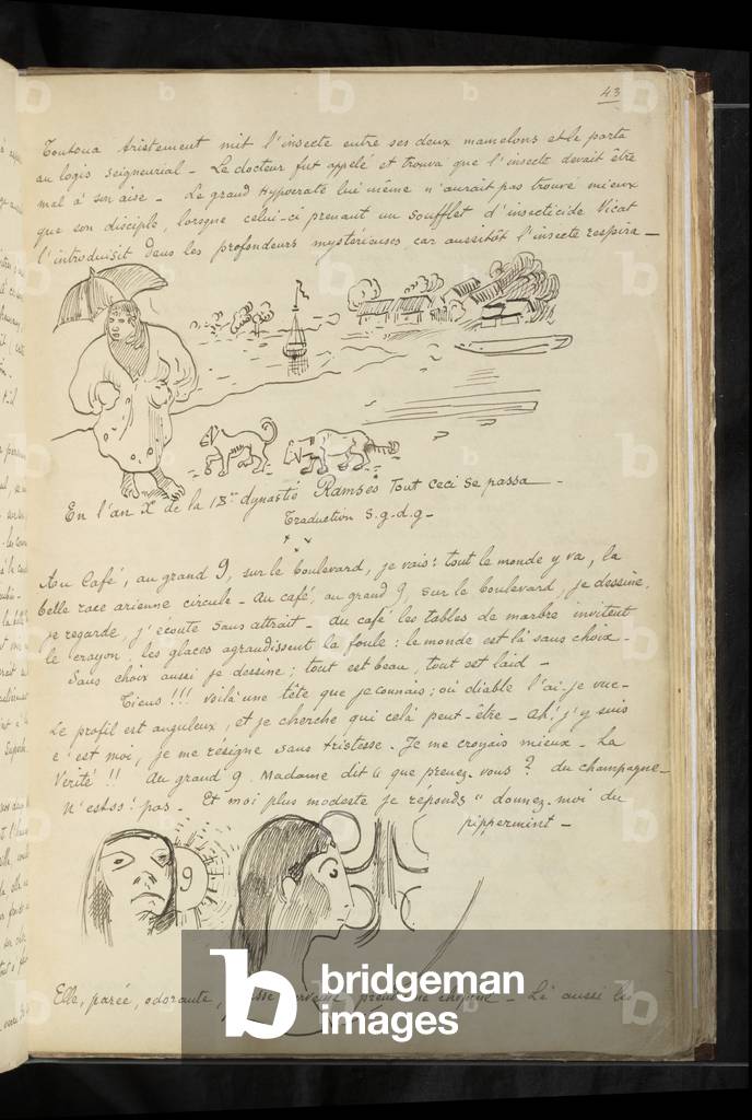 "Avant et après - Text und Zeichnungen von „le petit mignon“ und seinen Hunden in Kythera und zwei Köpfen (ein