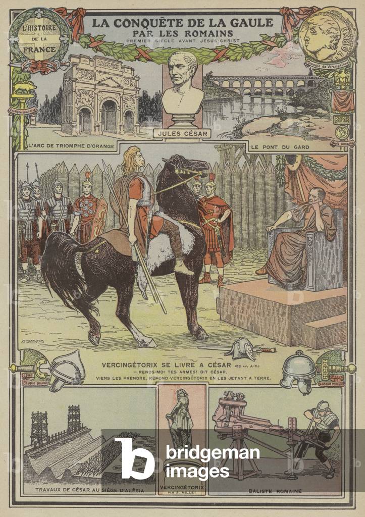 Eroberung Galliens durch die Römer (Farbe litho)