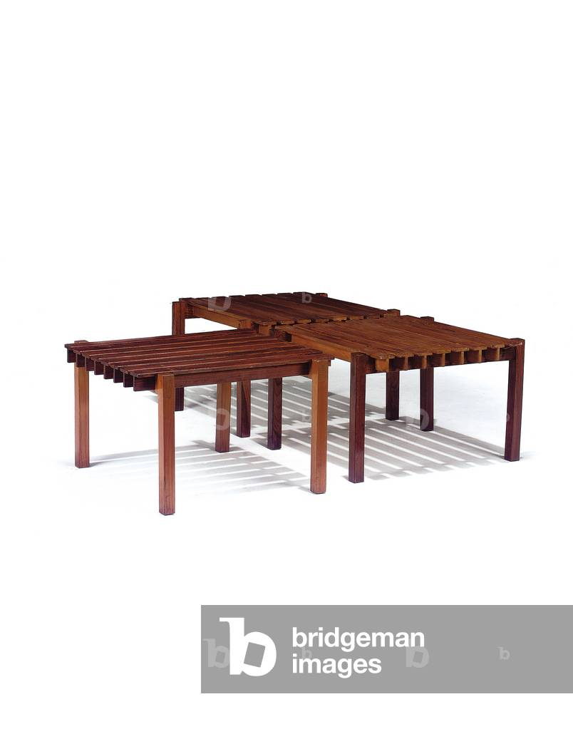 Drei Beistelltische, 1959 (Birke & Nussbaum)