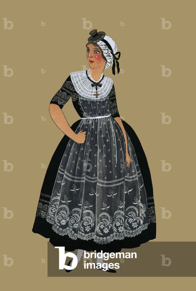 Burgundian Woman from the vicinity of from Macon in - Lace Fress