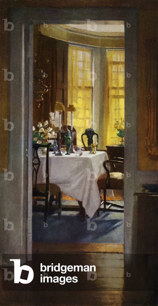 Home (colour litho) by Patrick William Adam
