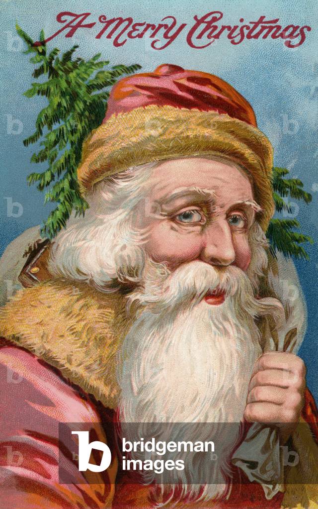 "Babbo Natale con albero di Natale" 1901 di American School