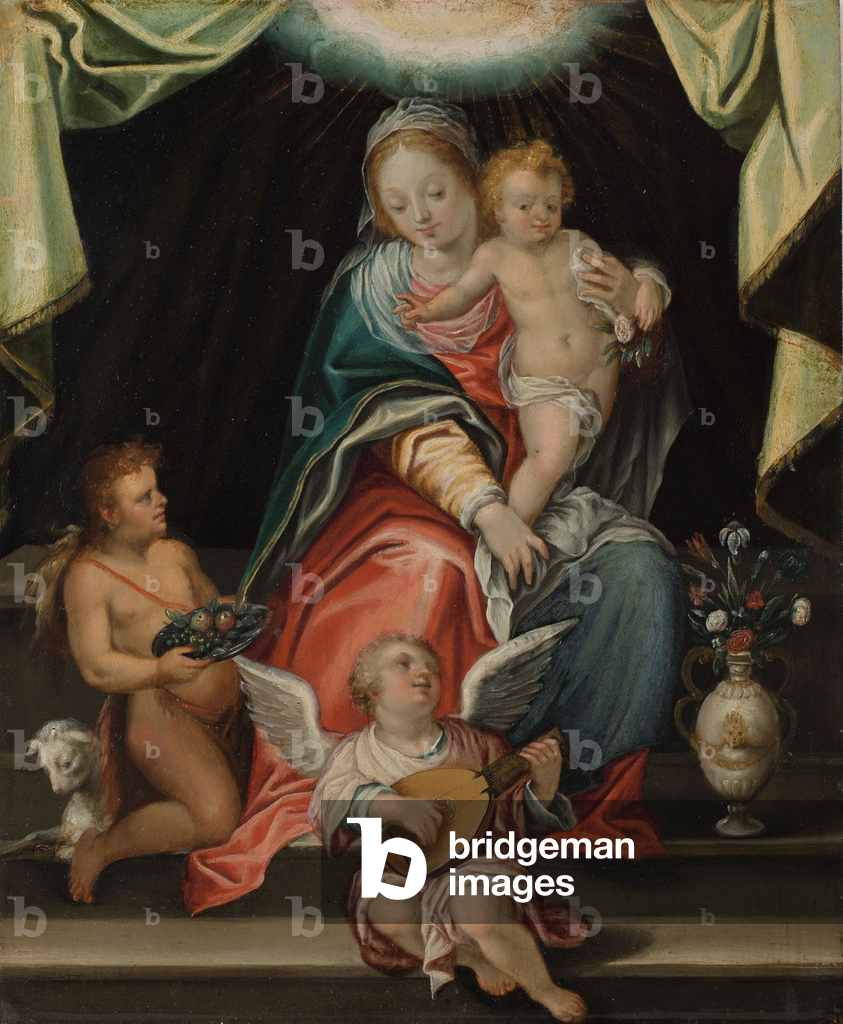 Enthroned Madonna (oil on copper)