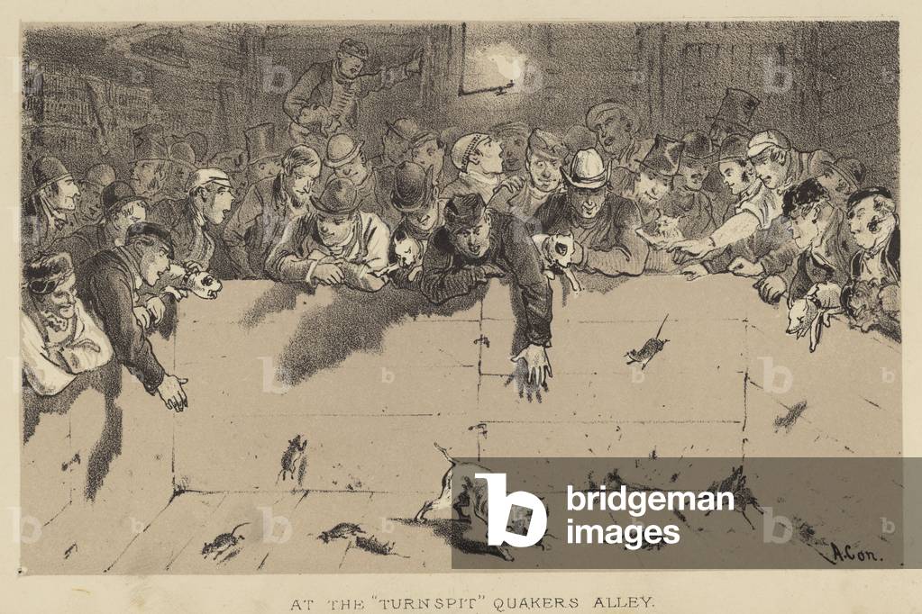 Immagine di Incisione "Al Turnspit" di Alfred Concanen, b/w