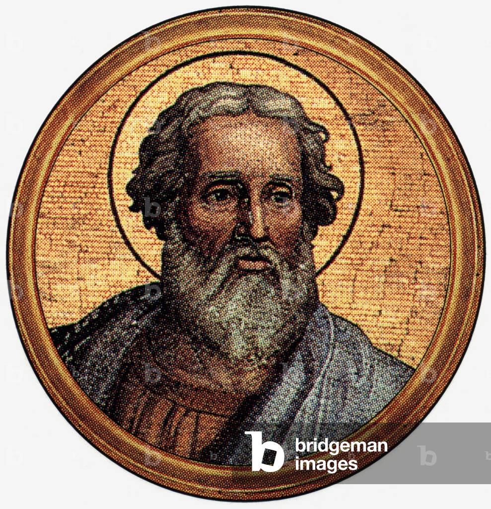 San Soterus, papa nel 166-174, dopo una medaglia della Basilica di San Paolo fuori le mura (-Roma)