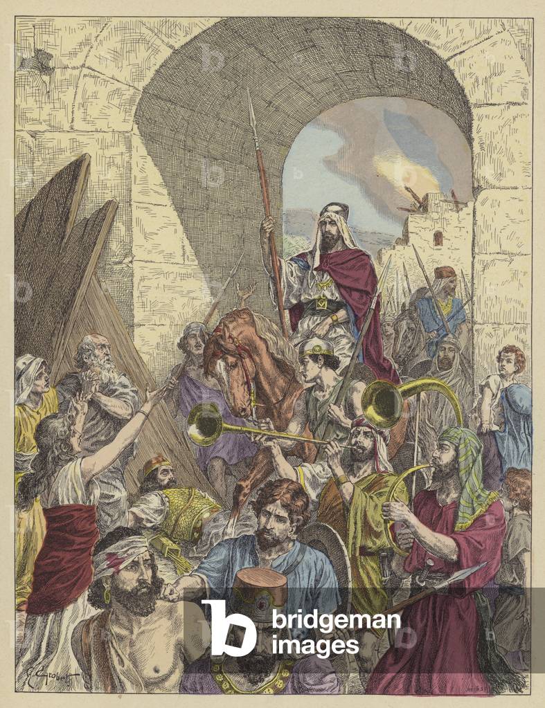 Eingang von Judas Macabee nach Jerusalem (Farblitho)