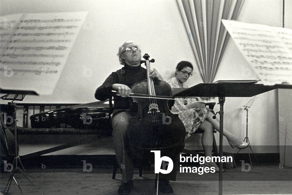 Mistislav (Mstislav) Rostropovich with Madame Shostakovich