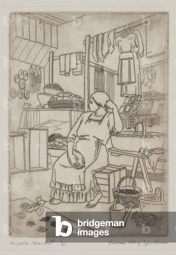 Marché d'Orizaba, 1942 (gravure)