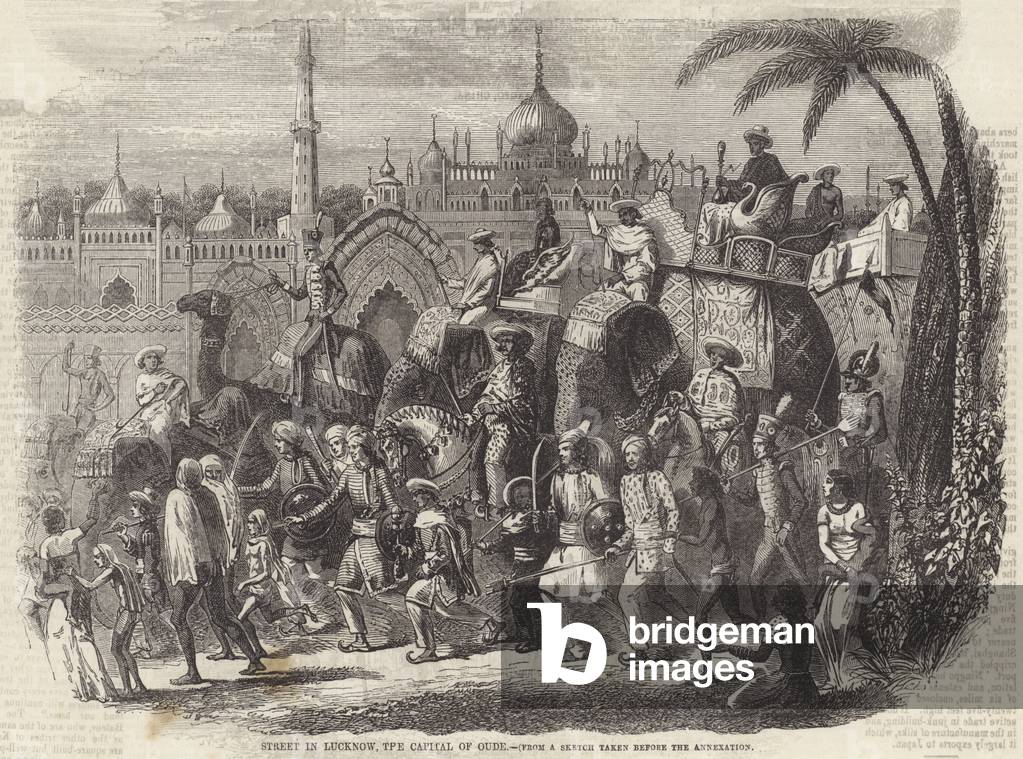 "Straße in Lucknow" von English School, b/w