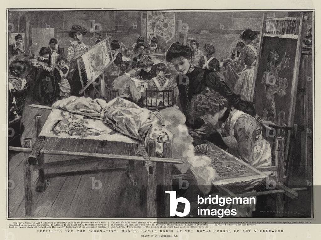 Image Of Préparation Pour Le Couronnement, Fabrication De Robes Royales