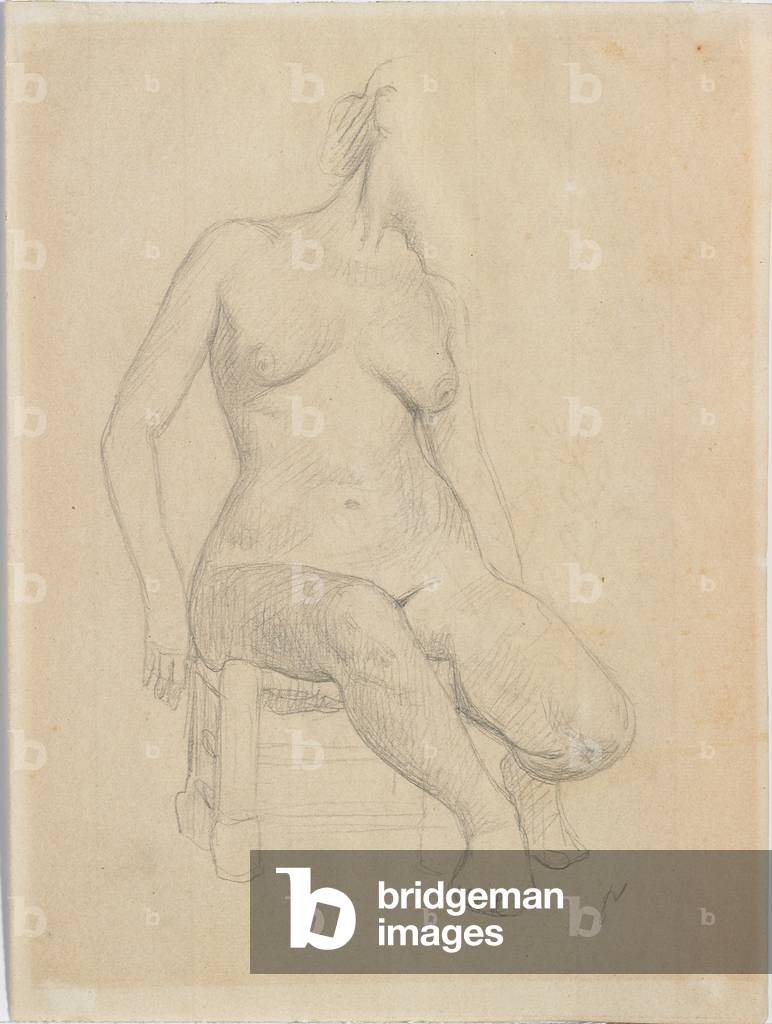 nudo seduto (matita su carta) (coppia a 714787)