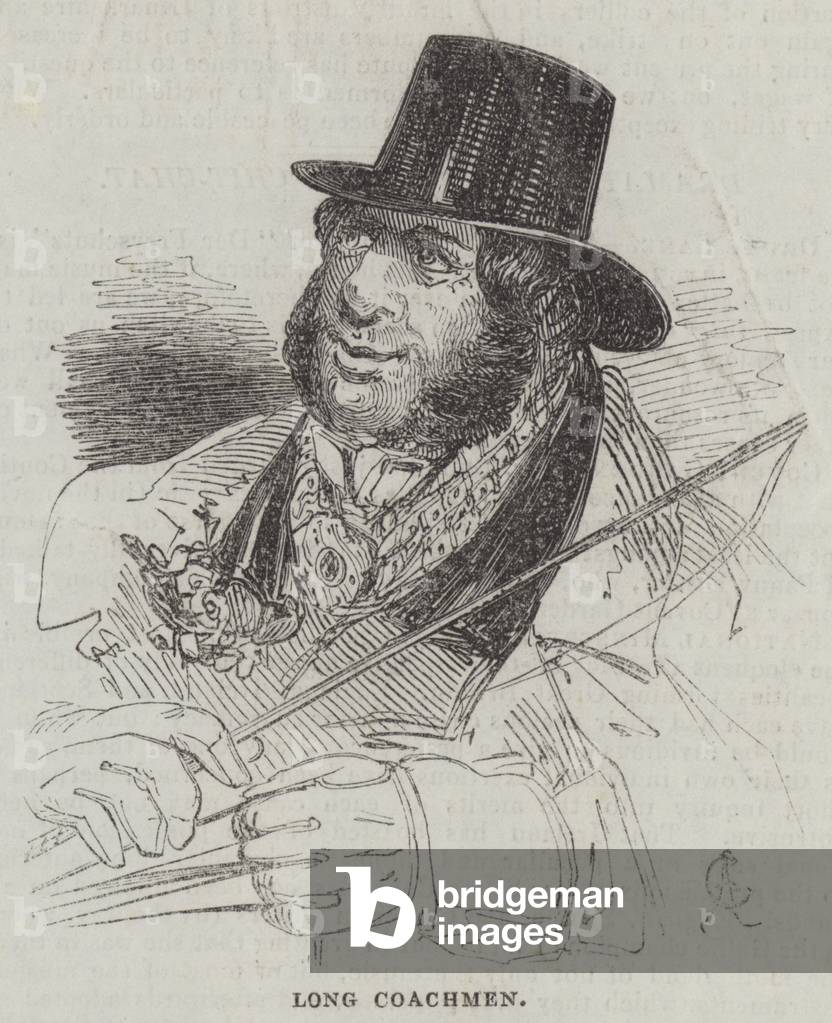 "Lange Kutscher (Gravur)" 1843 von Alfred Crowquill
