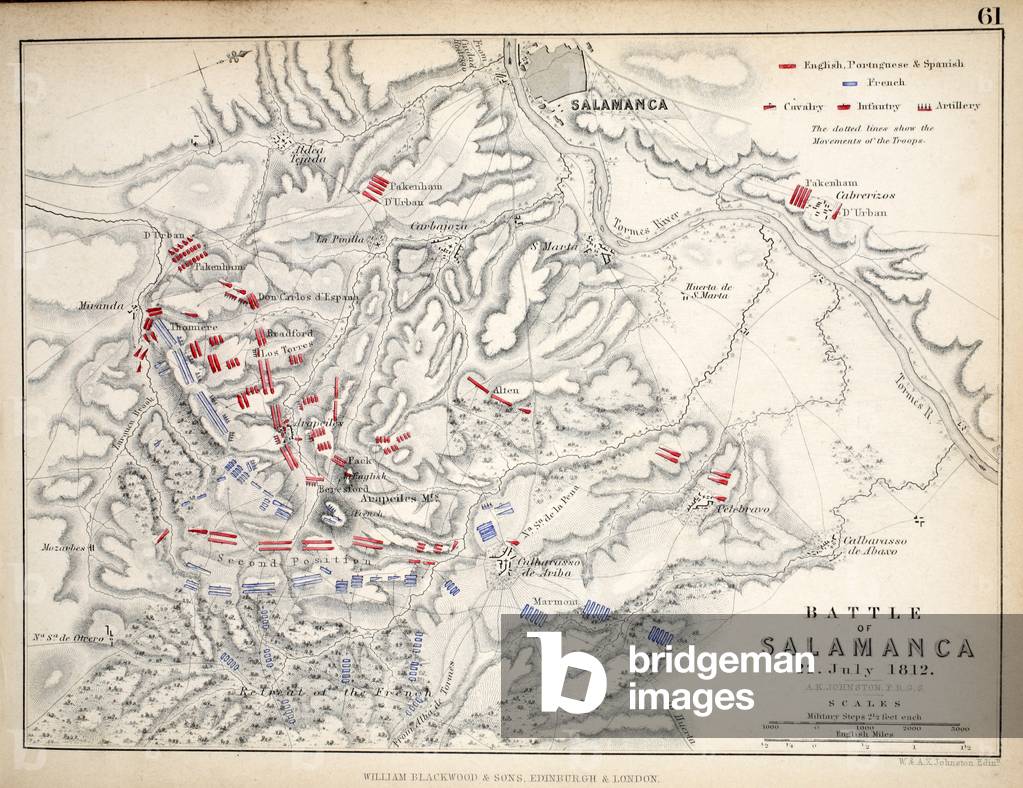 Image of Map of the Battle of Salamanca, published by William Blackwood by Johnston, Alexander