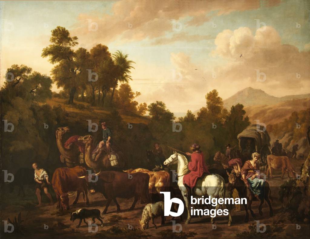 paesaggio montagnoso con Un Caravan