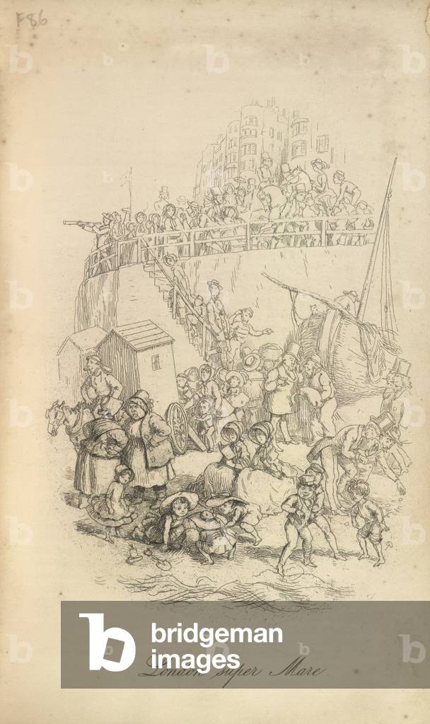 Bild von Druck "Londoner Supermare" von Richard Doyle, b/w