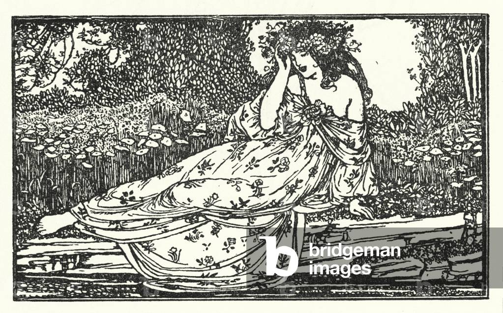 Illustration für Gedichte von John Keats: Fragment einer Ode an Maia (litho)